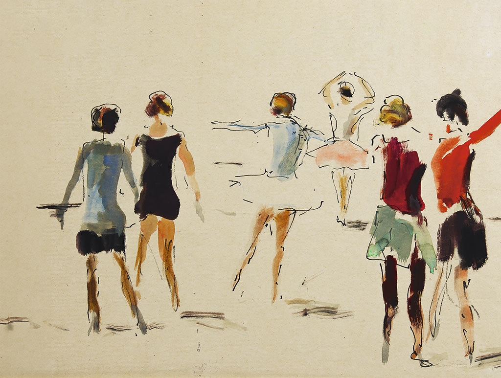 Даниил Даран. Балерины на занятиях. 1930-е. Саратовский государственный художественный музей им. А. Н. Радищева